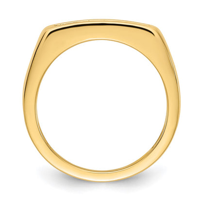 14K Gold Polished Real Diamond Ring