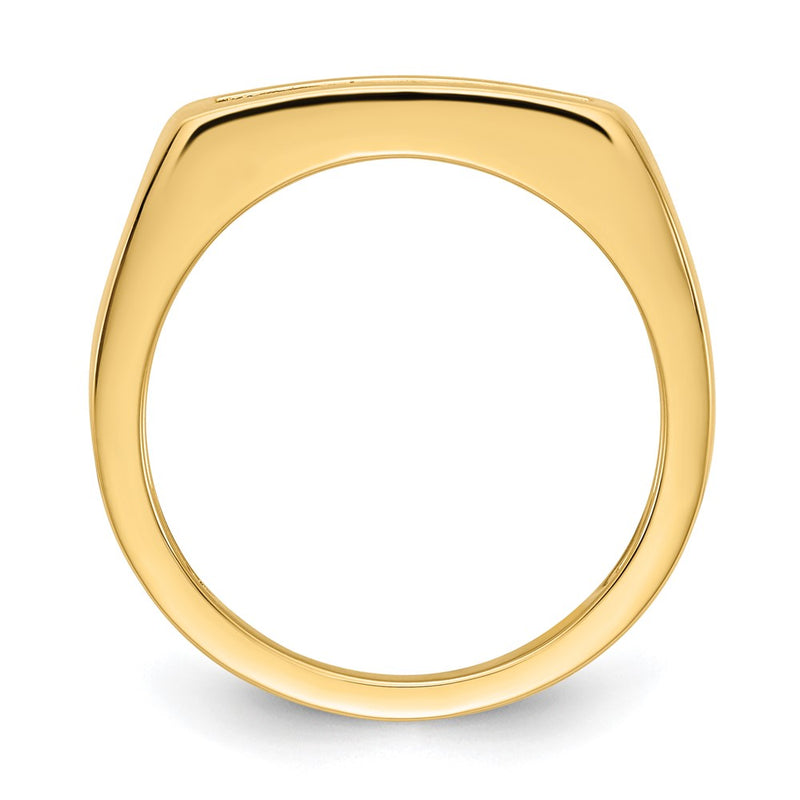 14K Gold Polished Real Diamond Ring