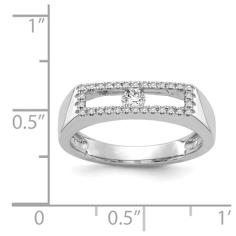 14k White Gold Polished Diamond Ring