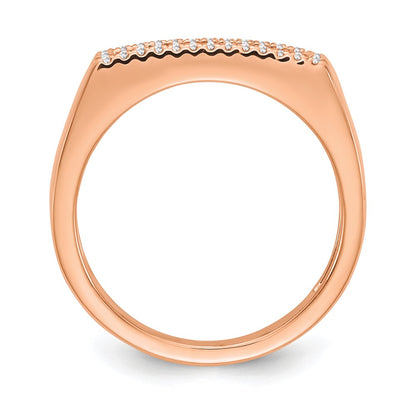 14K Rose Gold Polished Real Diamond Ring