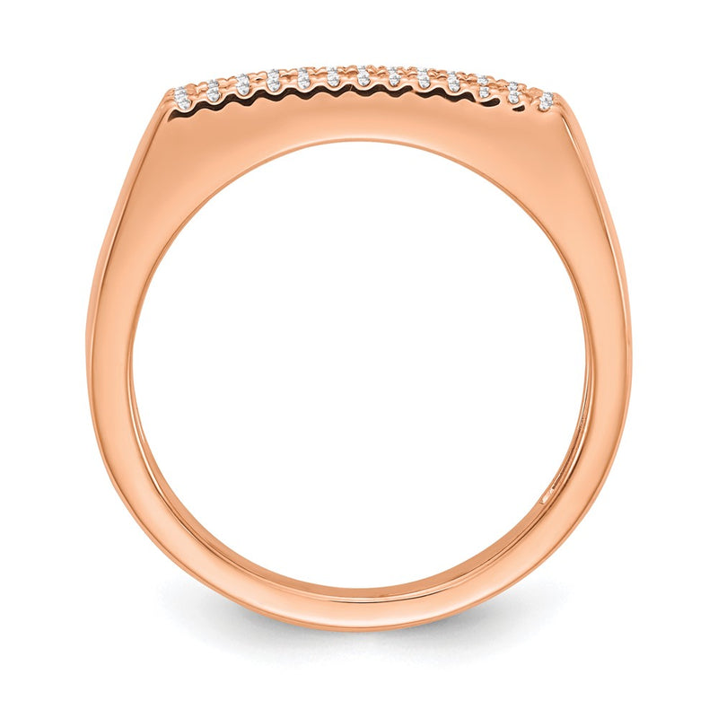 14K Rose Gold Polished Real Diamond Ring