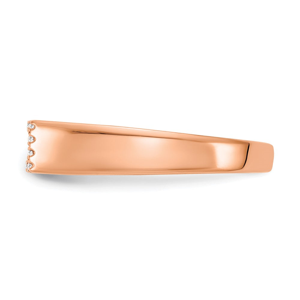 14K Rose Gold Polished Real Diamond Ring