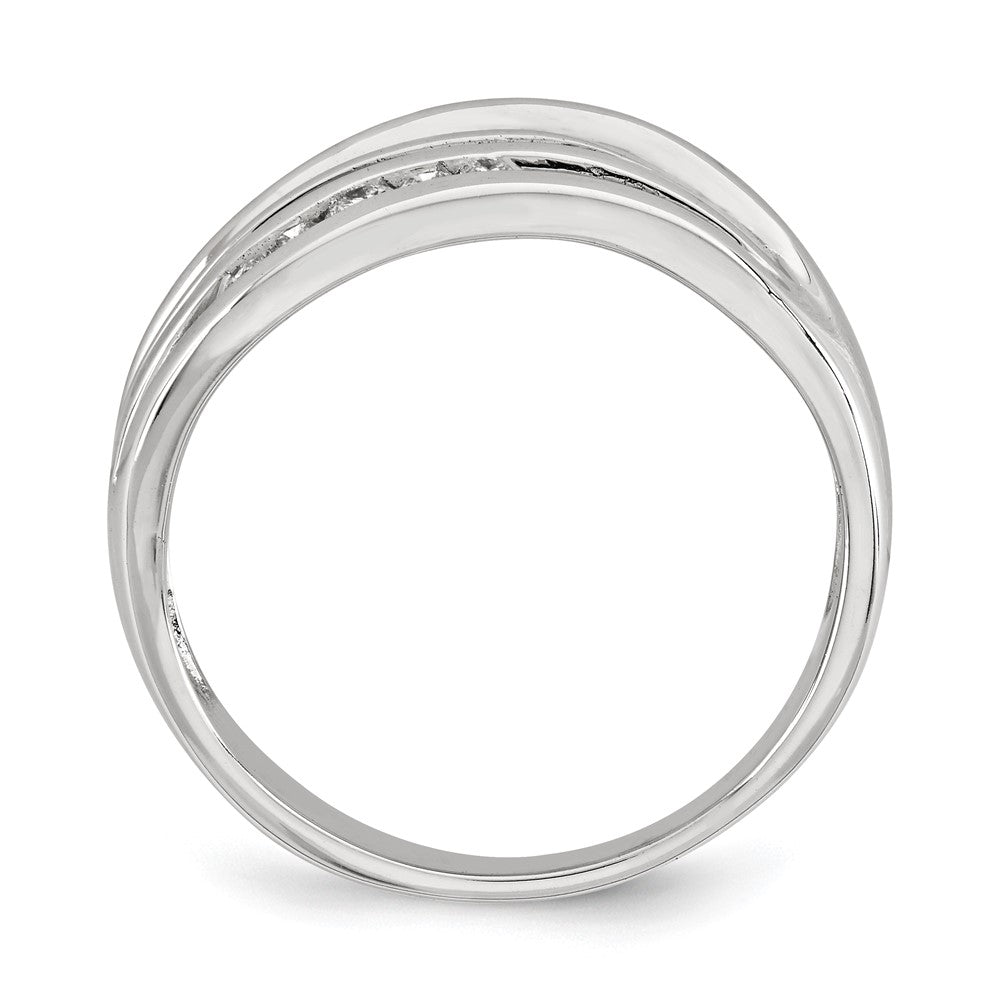 14K White Gold Real Diamond Polished Ring