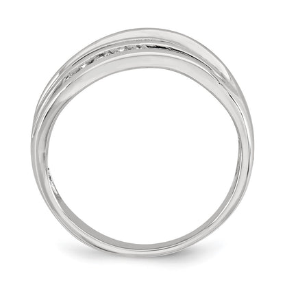14K White Gold Real Diamond Polished Ring