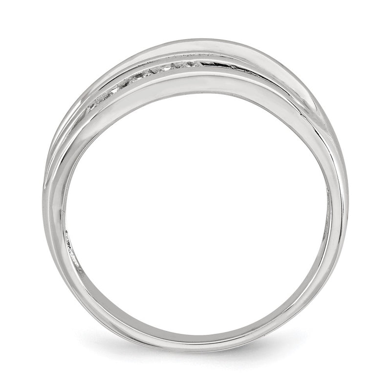 14K White Gold Real Diamond Polished Ring