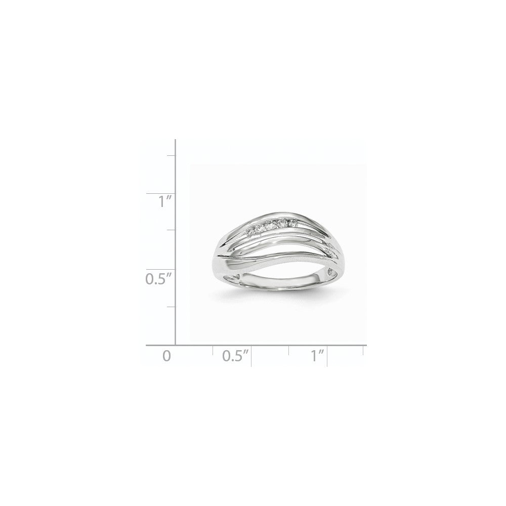 14K White Gold Real Diamond Polished Ring