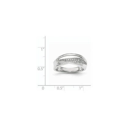 14K White Gold Real Diamond Polished Ring