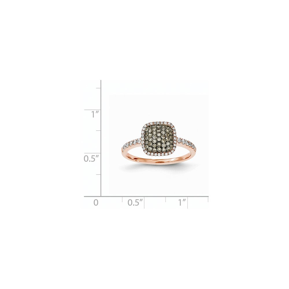 14K Rose Gold Real Diamond & PavÃ¢â‚¬Å¡ Champagne Real Diamond Ring