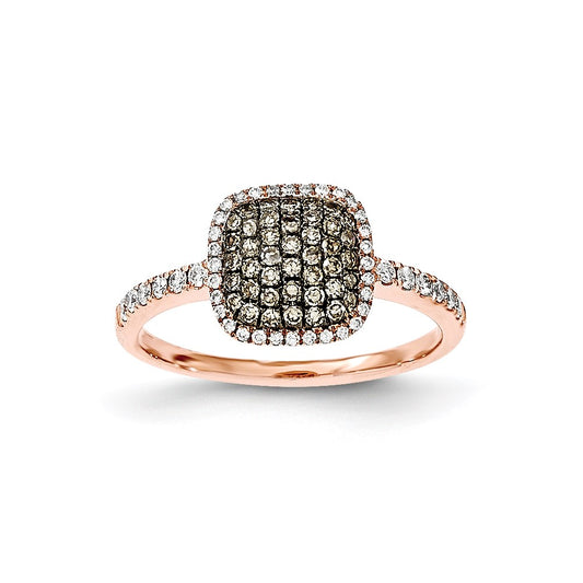 14K Rose Gold Real Diamond & PavÃ¢â‚¬Å¡ Champagne Real Diamond Ring