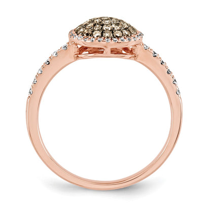 14K Rose Gold Real Diamond & PavÃ¢â‚¬Å¡ Champagne Real Diamond Ring