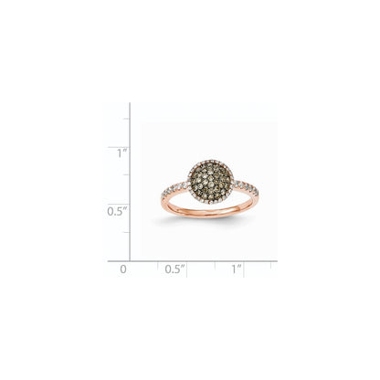 14K Rose Gold Real Diamond & PavÃ¢â‚¬Å¡ Champagne Real Diamond Ring