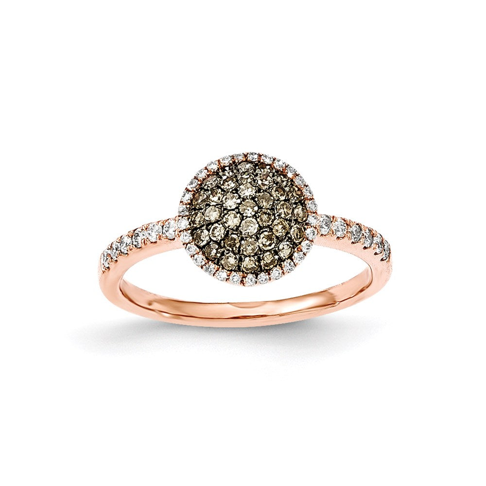 14K Rose Gold Real Diamond & PavÃ¢â‚¬Å¡ Champagne Real Diamond Ring