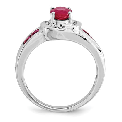 14k White Gold Ruby and Real Diamond Ring