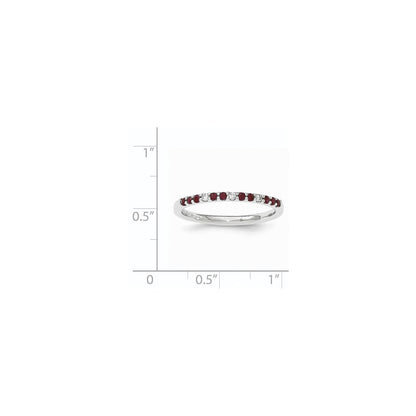 14K White Gold Real Diamond and Ruby Ring