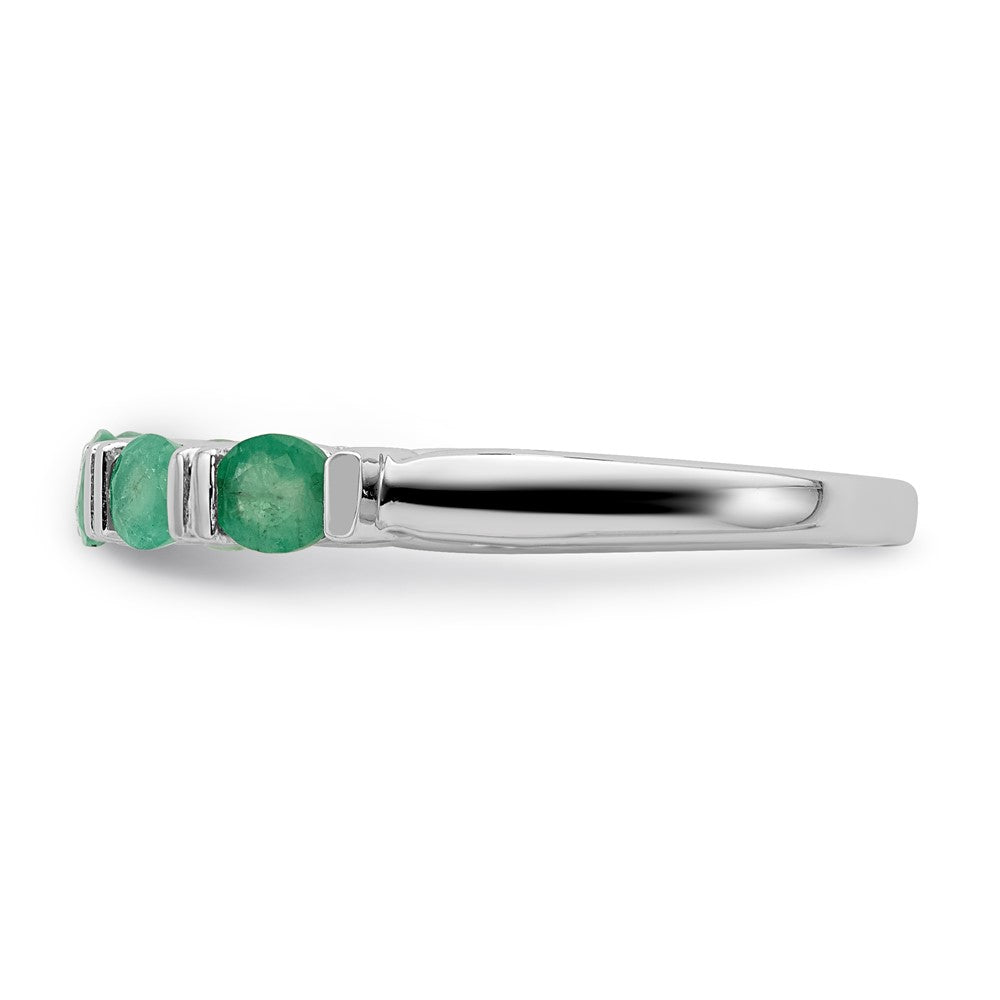 14k White Gold Emerald Five Stone Ring