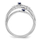 14k White Gold Sapphire Real Diamond Ring