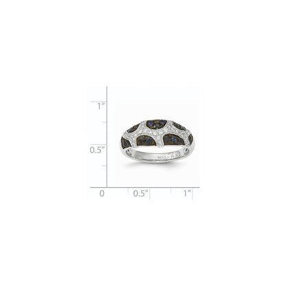 14K White Gold Real Diamond and Sapphire Ring