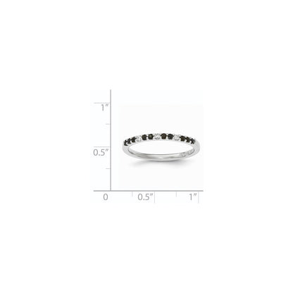 14K White Gold Real Diamond and Sapphire Ring