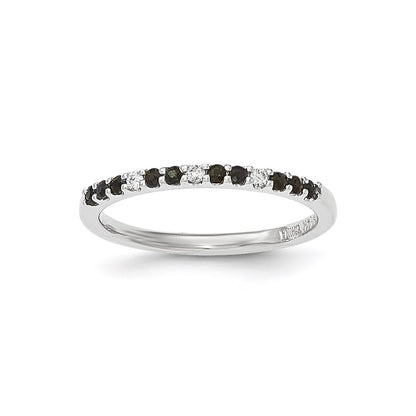 14K White Gold Real Diamond and Sapphire Ring