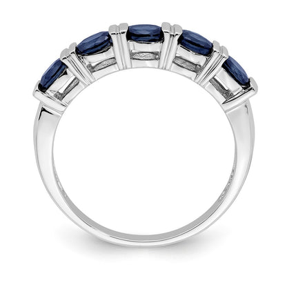 14k White Gold Sapphire Five Stone Ring