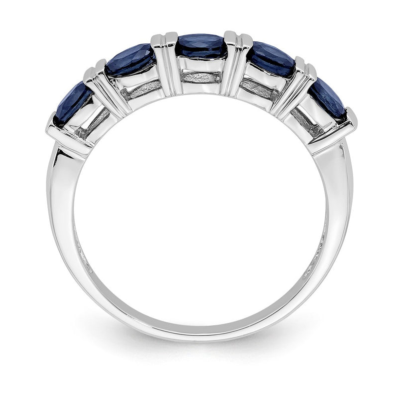 14k White Gold Sapphire Five Stone Ring