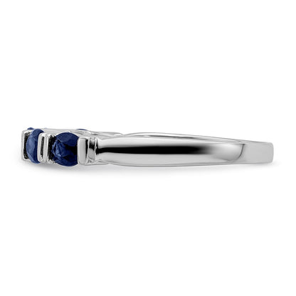 14k White Gold Sapphire Five Stone Ring