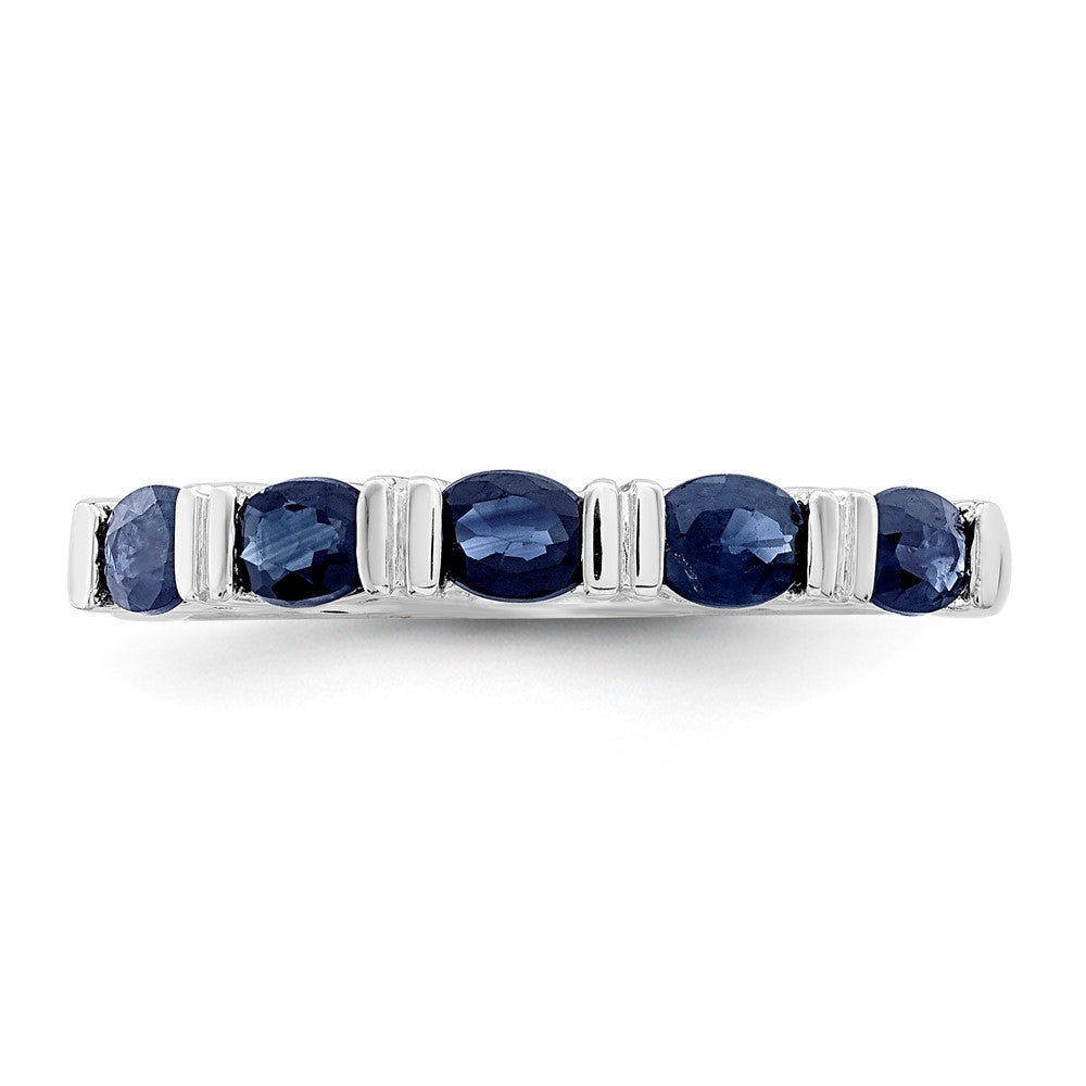 14k White Gold Sapphire Five Stone Ring