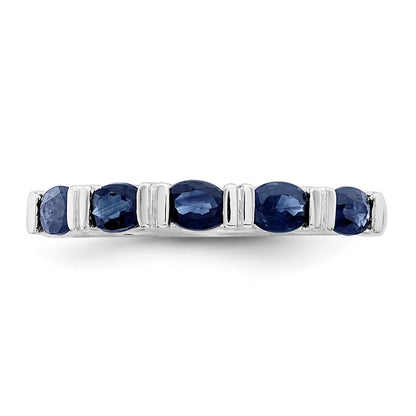 14k White Gold Sapphire Five Stone Ring