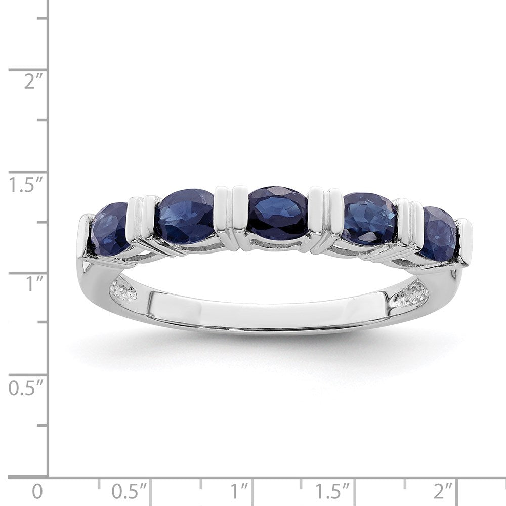 14k White Gold Sapphire Five Stone Ring
