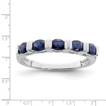14k White Gold Sapphire Five Stone Ring