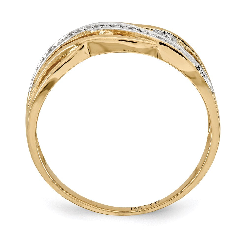 14K Yellow Gold Real Diamond Ring