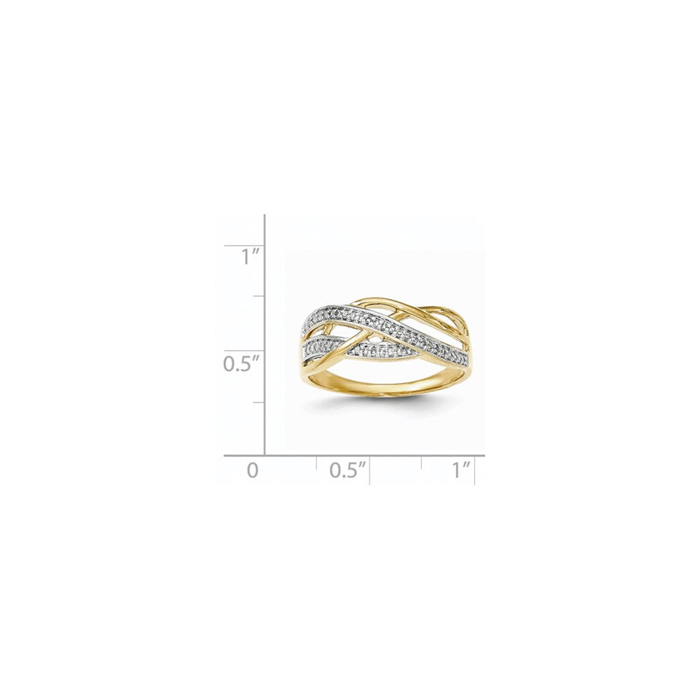 14K Yellow Gold Real Diamond Ring