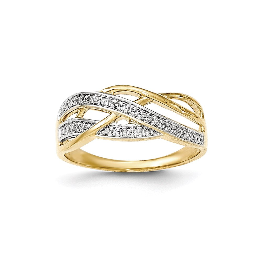 14K Yellow Gold Real Diamond Ring