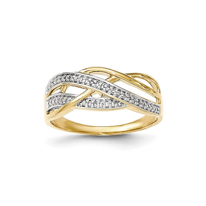 14K Yellow Gold Real Diamond Ring