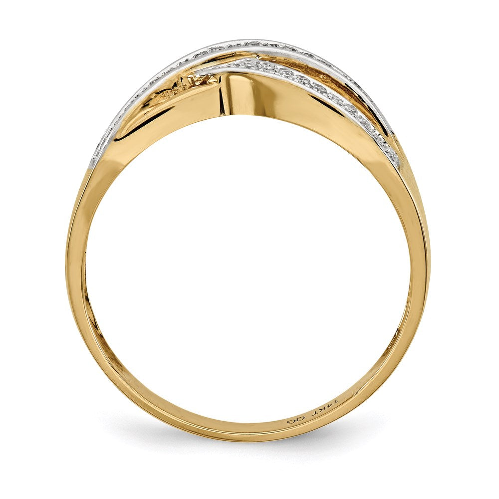14K Yellow Gold Real Diamond Ring