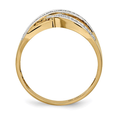 14K Yellow Gold Real Diamond Ring