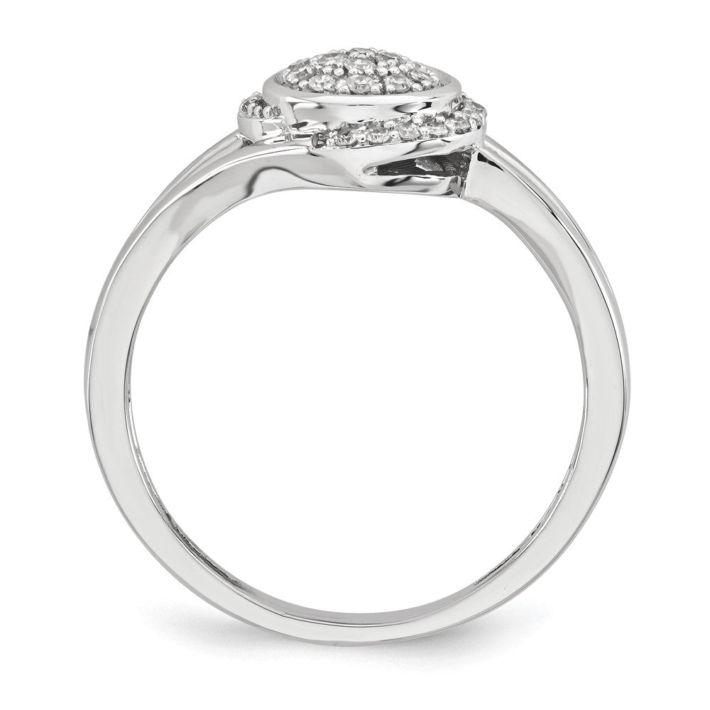 14K White Gold Real Diamond Round Cluster Ring
