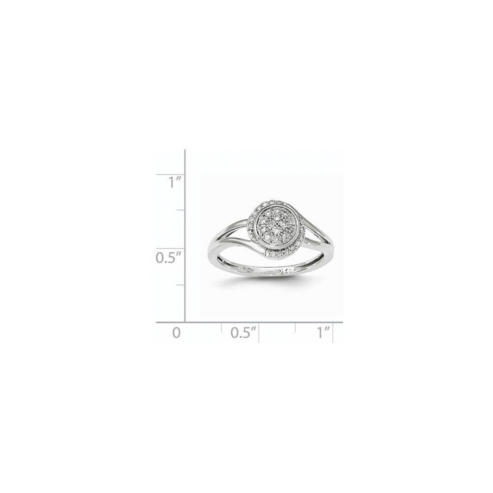 14K White Gold Real Diamond Round Cluster Ring