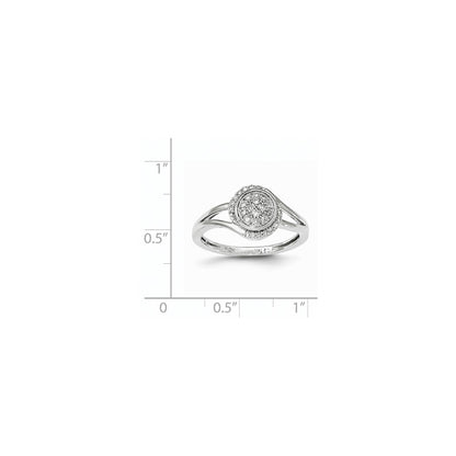 14K White Gold Real Diamond Round Cluster Ring