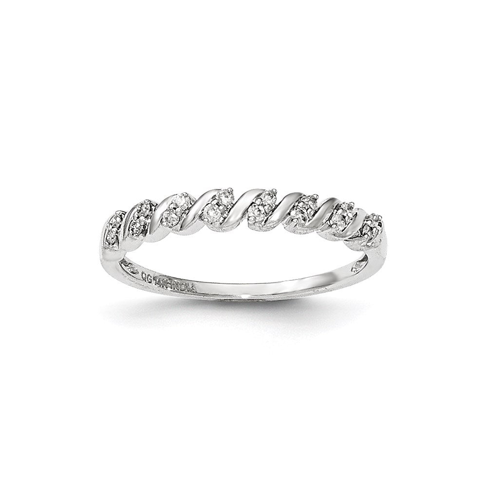 14k White Gold Real Diamond Ring