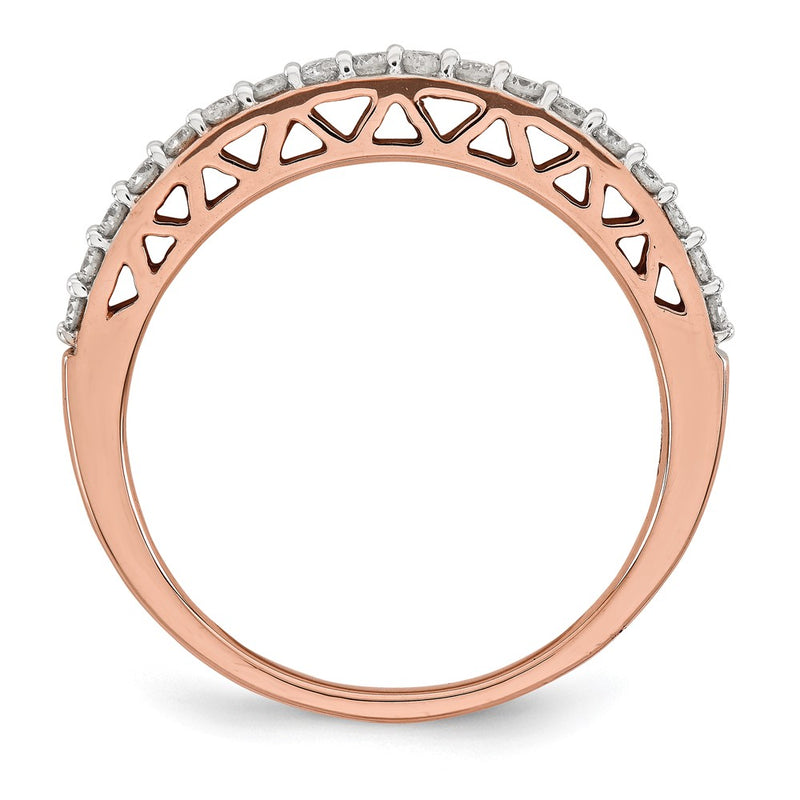 14k Rose Gold Polished Real Diamond Ring