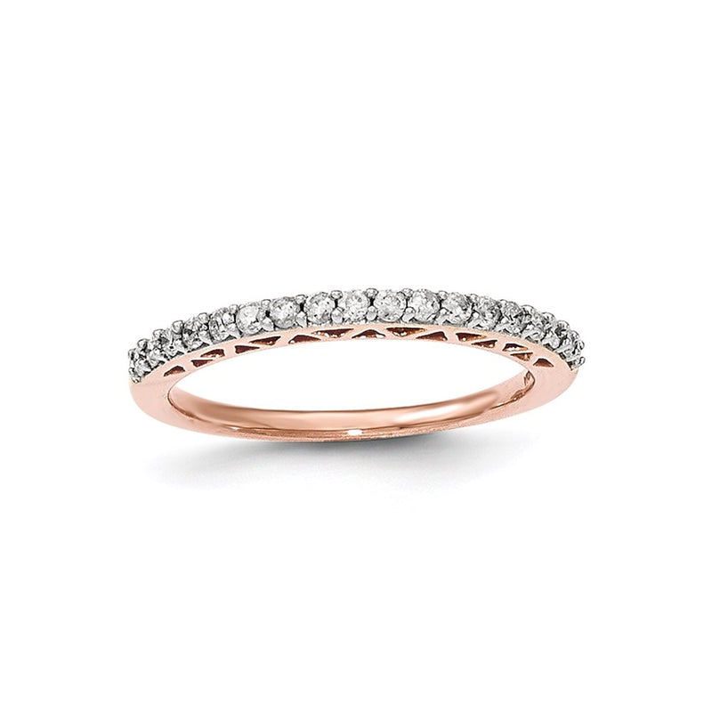 14k Rose Gold Polished Real Diamond Ring