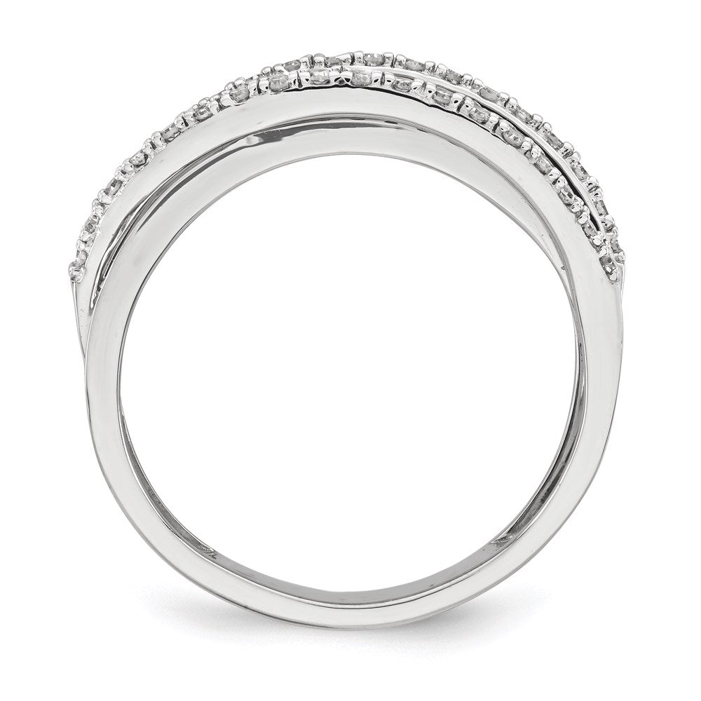 14K White Gold Polished Real Diamond Ring