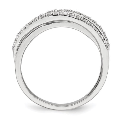 14K White Gold Polished Real Diamond Ring