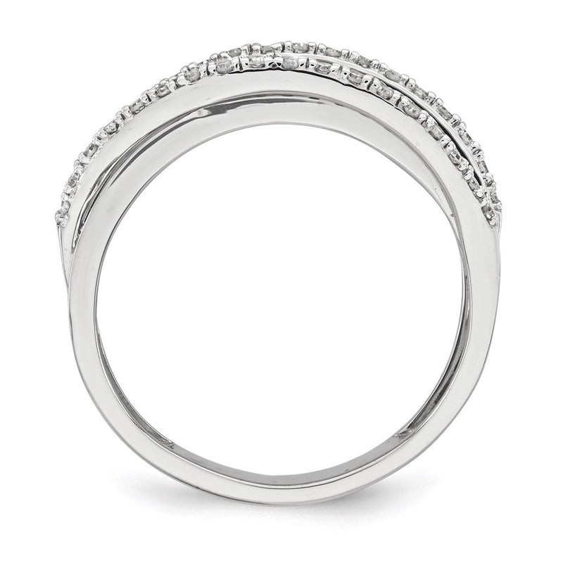 14K White Gold Polished Real Diamond Ring