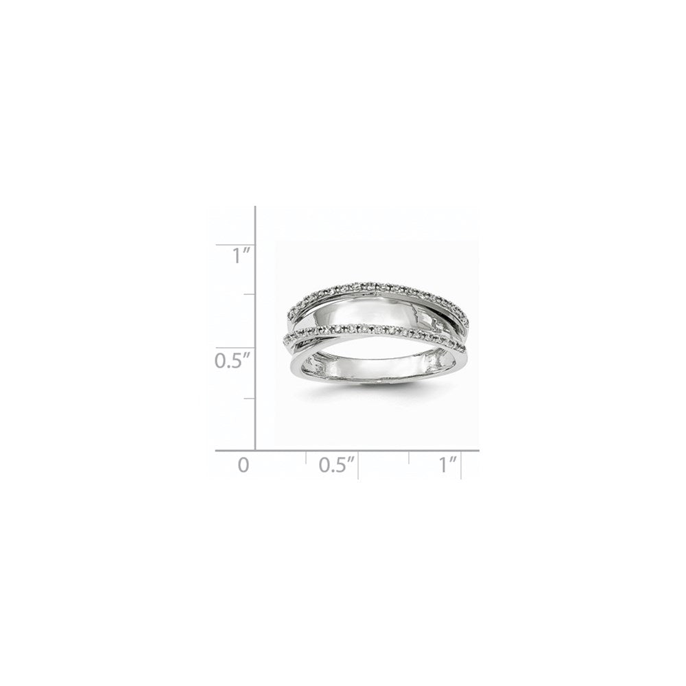 14K White Gold Polished Real Diamond Ring