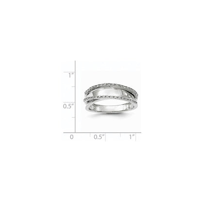 14K White Gold Polished Real Diamond Ring