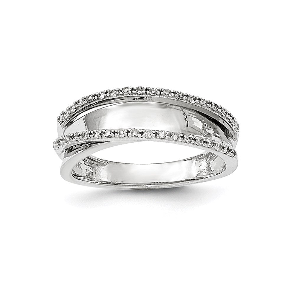 14K White Gold Polished Real Diamond Ring