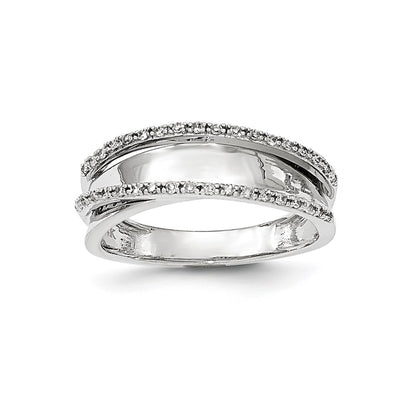 14K White Gold Polished Real Diamond Ring