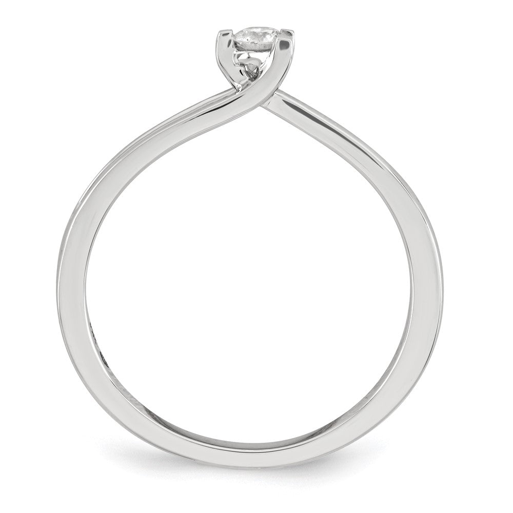 14k White Gold Real Diamond Polished Ring